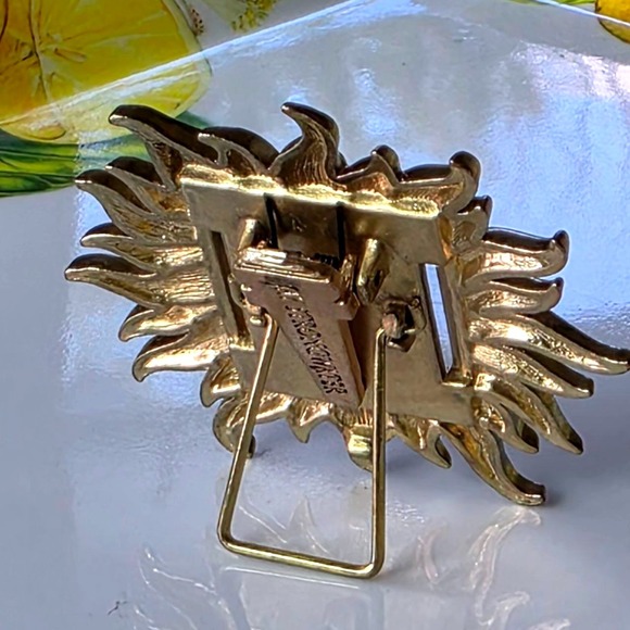 Jay Strongwater Neiman Marcus Gold Sunburst Picture Frame Clip Pin Miniature - Picture 3 of 4